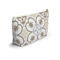 Portugal Tile Accessory Pouch w T-bottom in Brown